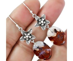Floral - Rare Cady Mountain Agate Earrings SDE59788 E-1237, 13x18 mm