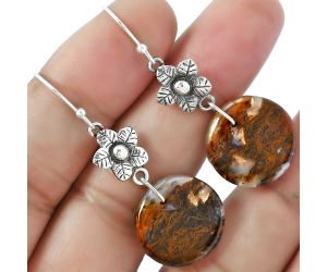 Floral - Rare Cady Mountain Agate Earrings SDE59819 E-1237, 18x18 mm