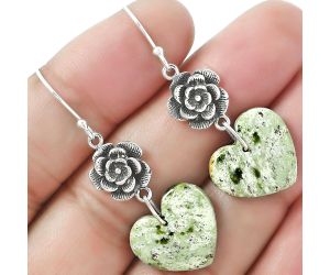Valentine Gift Floral - Heart Chrome Chalcedony Earrings SDE59913 E-1237, 16x17 mm