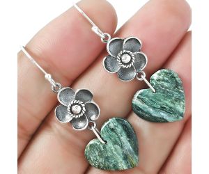 Valentine Gift Floral - Heart Larsonite Jasper Earrings SDE59941 E-1237, 16x17 mm