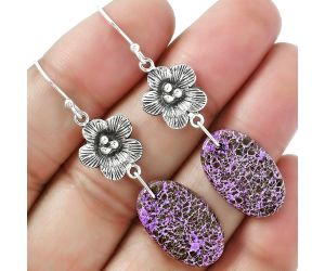 Floral - Purpurite - South Africa Earrings SDE59991 E-1237, 13x21 mm