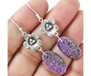 Floral - Purpurite - South Africa Earrings SDE59999 E-1237, 11x20 mm