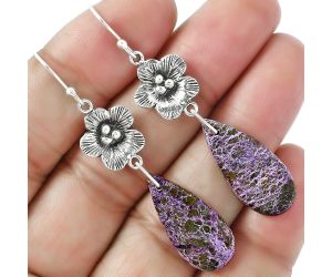 Floral - Purpurite - South Africa Earrings SDE60010 E-1237, 11x24 mm