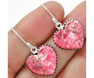 Natural Pink Thulite Earrings SDE60593 E-1113, 16x17 mm