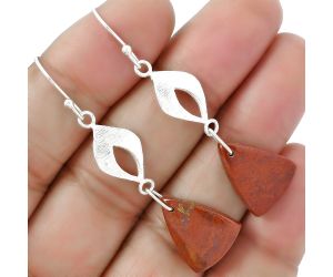 Natural Red Moss Agate Earrings SDE61290 E-1094, 13x17 mm