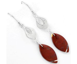 Natural Red Moss Agate Earrings SDE61291 E-1094, 11x23 mm