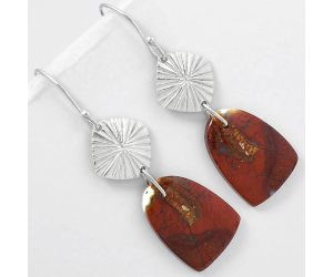 Natural Red Moss Agate Earrings SDE61316 E-1094, 15x20 mm