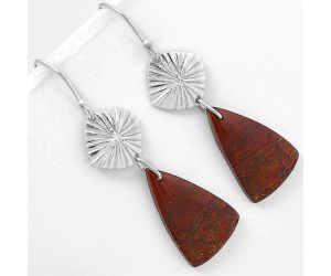 Natural Red Moss Agate Earrings SDE61321 E-1094, 15x23 mm