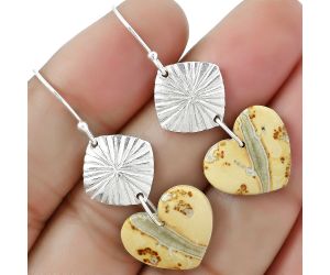 Valentine Gift Heart Maligano Jasper - Indonesia Earrings SDE61342 E-1094, 15x17 mm