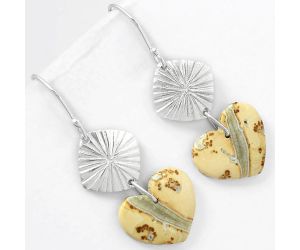 Valentine Gift Heart Maligano Jasper - Indonesia Earrings SDE61342 E-1094, 15x17 mm