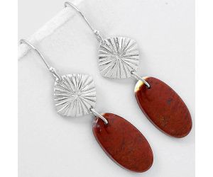 Natural Red Moss Agate Earrings SDE61351 E-1094, 11x22 mm
