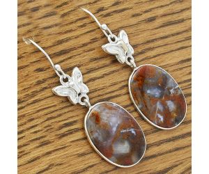 Butterfly - Rare Cady Mountain Agate Earrings SDE61527 E-1080, 16x22 mm