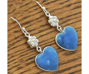 Valentine Gift Heart Natural Smithsonite Earrings SDE61537 E-1094, 15x15 mm