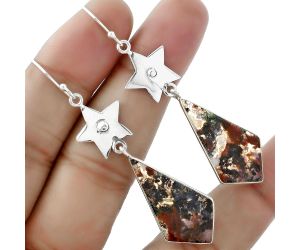 Star - Rare Cady Mountain Agate Earrings SDE61643 E-1094, 15x29 mm