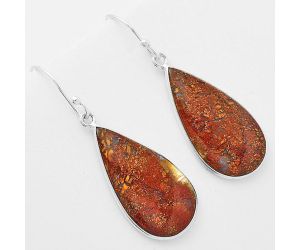 Natural Red Moss Agate Earrings SDE61781 E-1001, 14x27 mm