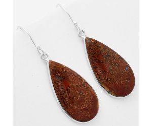 Natural Red Moss Agate Earrings SDE61856 E-1001, 14x28 mm