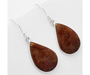 Natural Red Moss Agate Earrings SDE61887 E-1001, 15x22 mm