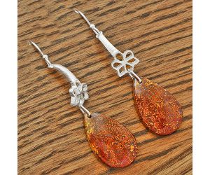 Natural Red Moss Agate Earrings SDE62014 E-1205, 14x23 mm