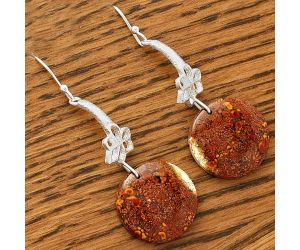 Natural Red Moss Agate Earrings SDE62049 E-1205, 18x18 mm