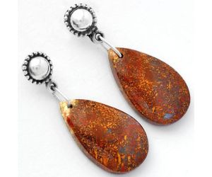 Natural Red Moss Agate Earrings SDE62129 E-1227, 14x23 mm