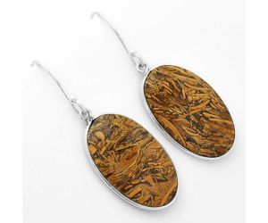 Natural Coquina Fossil Jasper - India Earrings SDE62468 E-1001, 15x25 mm