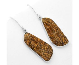 Natural Coquina Fossil Jasper - India Earrings SDE62473 E-1001, 13x30 mm