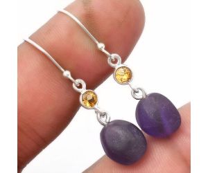 Natural African Amethyst & Citrine Earrings SDE62741 E-1011, 10x11 mm