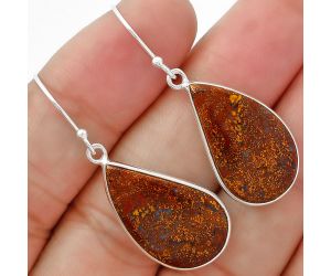 Natural Red Moss Agate Earrings SDE62978 E-1001, 14x23 mm