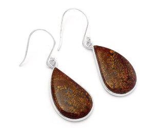 Natural Red Moss Agate Earrings SDE62978 E-1001, 14x23 mm