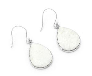 Natural White Scolecite Earrings SDE63360 E-1001, 16x20 mm
