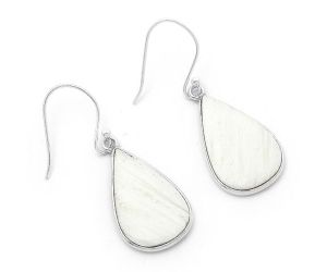 Natural White Scolecite Earrings SDE63364 E-1001, 14x22 mm