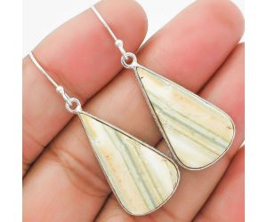 Natural Saturn Chalcedony Earrings SDE63561 E-1001, 15x27 mm
