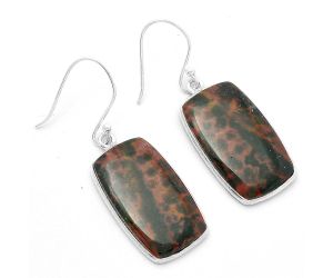Natural Blood Stone - India Earrings SDE63587 E-1001, 14x24 mm