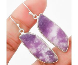 Natural Purple Lepidolite Earrings SDE63651 E-1001, 12x31 mm