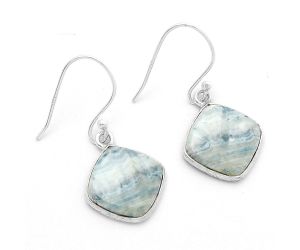 Natural Blue Scheelite - Turkey Earrings SDE63684 E-1001, 12x12 mm