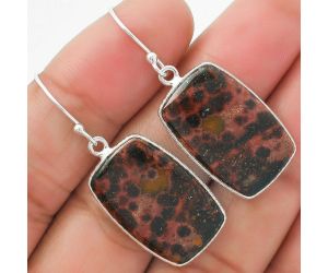 Natural Blood Stone - India Earrings SDE63697 E-1001, 15x23 mm