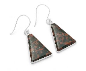 Natural Blood Stone - India Earrings SDE63741 E-1001, 14x21 mm