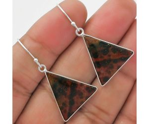 Natural Blood Stone - India Earrings SDE63848 E-1001, 19x20 mm