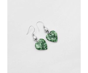 Valentine Gift Heart Natural Dioptase Earrings SDE64516 E-1031, 18x19 mm