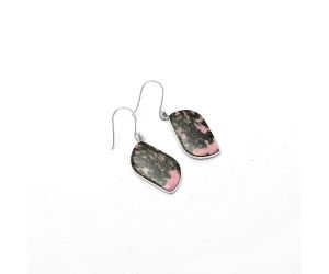 Natural Rhodonite Earrings SDE64667 E-1001, 13x25 mm