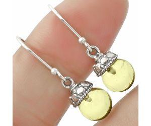 Natural Lemon Quartz Ball Earrings SDE64815 E-1054, 8x8 mm