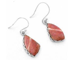 Natural Pink Tulip Quartz Earrings SDE65052 E-1113, 11x18 mm