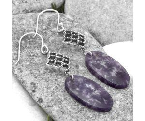 Natural Purple Lepidolite Earrings SDE65104 E-1235, 13x25 mm