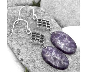 Natural Purple Lepidolite Earrings SDE65111 E-1235, 15x24 mm