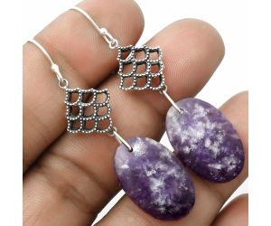 Natural Purple Lepidolite Earrings SDE65119 E-1235, 14x23 mm