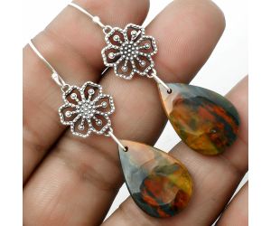 Artisan - Natural Blood Stone - India Earrings SDE65182 E-1235, 16x25 mm