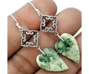 Valentine Gift Artisan - Heart Larsonite Jasper Earrings SDE65218 E-1235, 14x22 mm