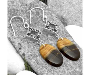 Artisan - Natural Brown Aragonite Earrings SDE65223 E-1235, 13x22 mm