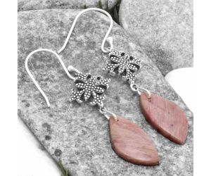 Natural Pink Tulip Quartz Earrings SDE65224 E-1235, 10x21 mm