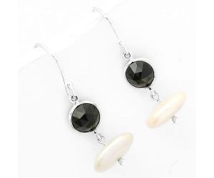 Natural Fresh Water Pearl & Black Onyx Earrings SDE65588 E-1012, 13x13 mm